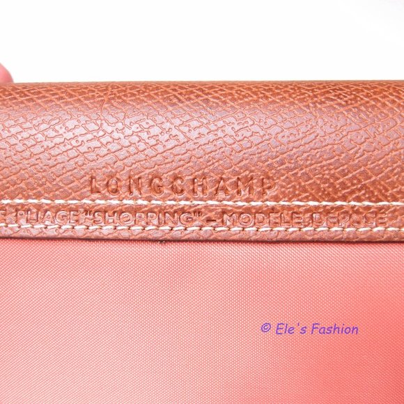 ❤️ NWT LONGCHAMP Le Pliage Large Nylon Shoulder Tote BLUSH Orange AUTHENTIC - Picture 9 of 14